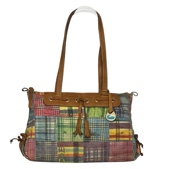 Dooney & Bourke Handbags - Dooney & Bourke Ants Patchwork Shoulder Bag Colorful Leather Trim Charm Vintage